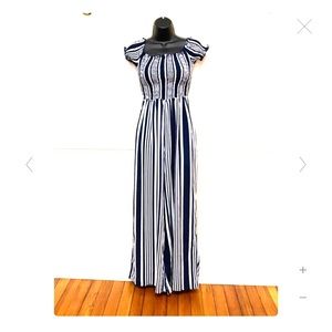 NWT J For Justify NavyBlue/White Jumpsuit